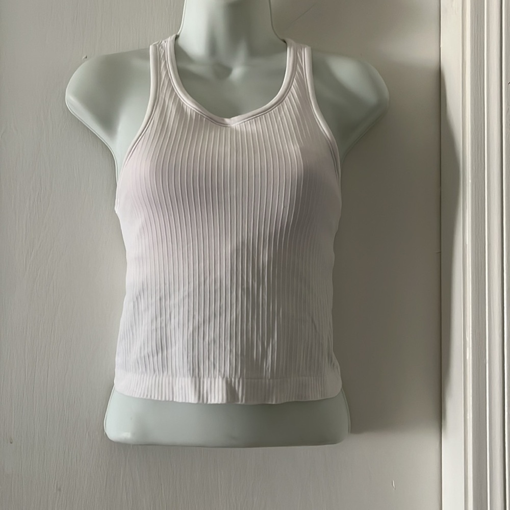 Lululemon White Ribbed Tank Top - Picture 2 of 6